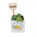 0230705 Vaso x piantina 7x7x6,5h c/tag lgn cuore CRESIMA