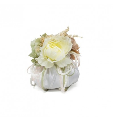 CM-122 Puffo profum. d11x11h con peonie  BIANCO c/scat.pvc