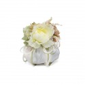 CM-122 Puffo profum. d11x11h con peonie  BIANCO c/scat.pvc