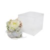 CM-122 Puffo profum. d11x11h con peonie  BIANCO c/scat.pvc