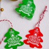 CM-22035 Conf. 50pz tags albero natale VERDE/ROSSO