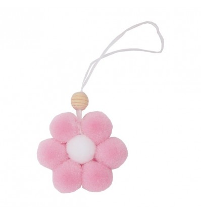 CM-24111 Appendino fiore pompon d.5,5 ROSA