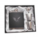 CM-24181 Set fiasch.aquila nera 200ml+2bicchierini ed imbuto acciaio giftbox