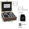 CM-24183 Set 2bicchieri liquore+6cubetti pietra scatola legno