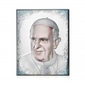 444676 Papa Francesco 27x34 colorato retro legno