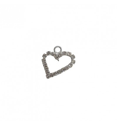 /JB08 Ciondolo CUORE 2x2 strass/arg.