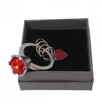 /9653-RO Anello p.chiavi ROSSO c/box pcc