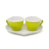 /1007015 Set 2 tazze cuore c/piattino GREEN