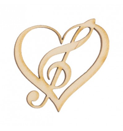 1130060 Applic. CUORE MUSICALE cm4,7x3,7 legno