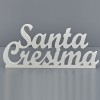 11301443 Scritta corsivo SANTA CRESIMA cm60x25h legno BIANCO