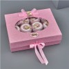 1067393 Cofanetto 26x20x7,5h 12pz cilindro tess.ORSETTO ROSA