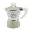 1321003 Caffettiera 1 tazza 9x14 love tortora/bianco