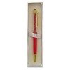 1347004 Penna strass cm14 c/gancio ROSSO/ORO giftbox