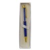 1347005 Penna strass cm14 c/gancio BLU/ORO giftbox