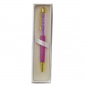 1347006 Penna strass cm14 c/gancio FUXIA/ORO giftbox