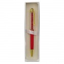 1347004 Penna strass cm14 c/gancio ROSSO/ORO giftbox