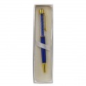 1347005 Penna strass cm14 c/gancio BLU/ORO giftbox