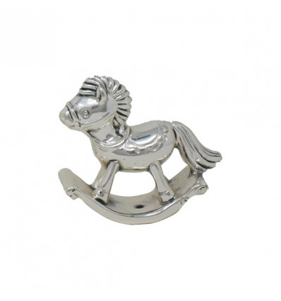 /6044 Cavallo a dondolo cm6.5 ARGENTO scat.rigida