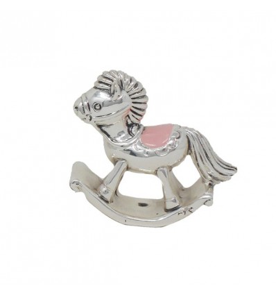 /6044/1 Cavallo a dondolo cm6.5 ROSA scat.rigida