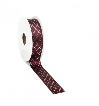 /3330.2025.28 N.raso mm25x20mt BORDEAUX rombi oro