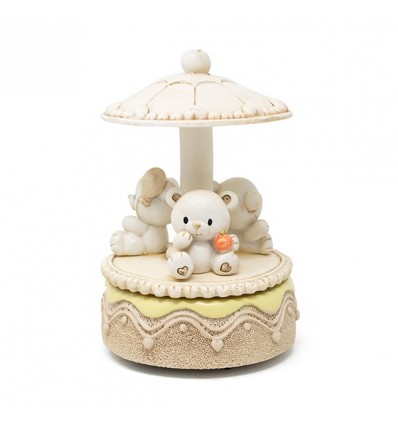 /QLUX15152 Carillon orsetti Bear resina 10x10x15h AVORIO/BEIGE