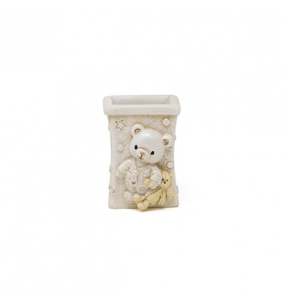 /QLUX15159 Portapenne orsetto Bear resina 4x3x6h AVORIO/BEIGE