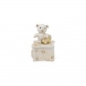 /QLUX15162 Scatola 5x5x7 c/orsetto Bear resina h11 AVORIO/BEIGE