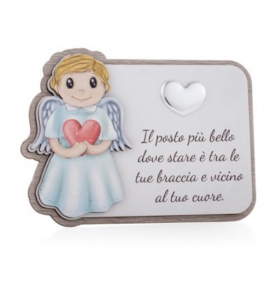 /E2088 Icona 12x16 angelo dell'amore BIMBO c/cuore