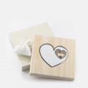 /STP/25 Sottopentola legno+CUORE met.bianco/beige c/ast+sacch