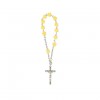 /57677M Rosario bracciale GIALLO c/scat.pvc+p.confetti