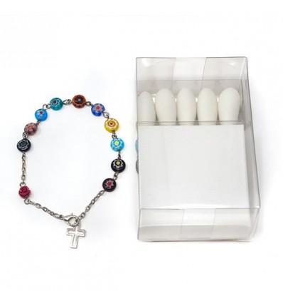 /71299M Bracciale rosario multicolor c/scat+p.conf.  (13876D)