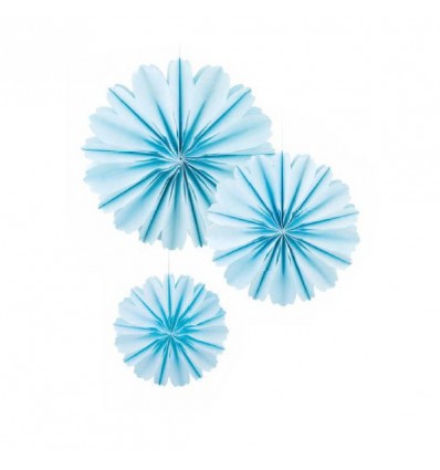 /28740 Set 3sfere petali AZZURRE da append. d30/40/50