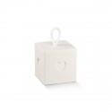 16916C Cubo 5x5x5 c/cuore e cordoncino WHITE (PAP 21+T)