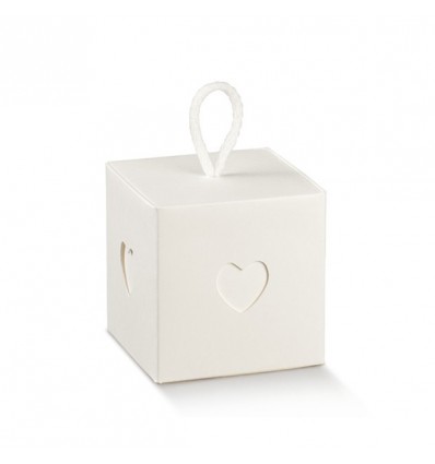 16918C Cubo 8x8x8 c/cuore e cordoncino WHITE