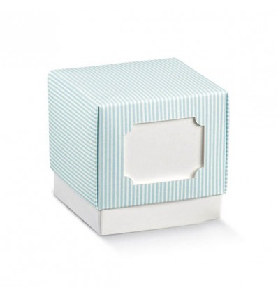 /17469C Cubo f+c 7x7x7 c/finestra bianco/millerighe AZZURRO