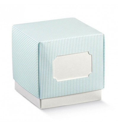 /17588C Cubo f+c 9x9x9 c/finestra bianco/millerighe AZZURRO