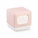 /17590C Cubo f+c 7x7x7 c/finestra bianco/millerighe ROSA