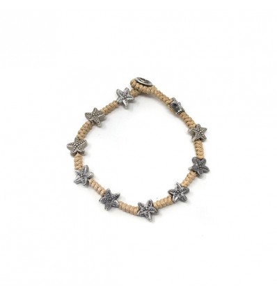 /BR259 Bracciale corda c/STELLINE