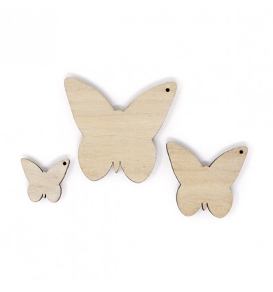 /N036-00 Conf. 28pz FARFALLE legno 3 mis. ass.