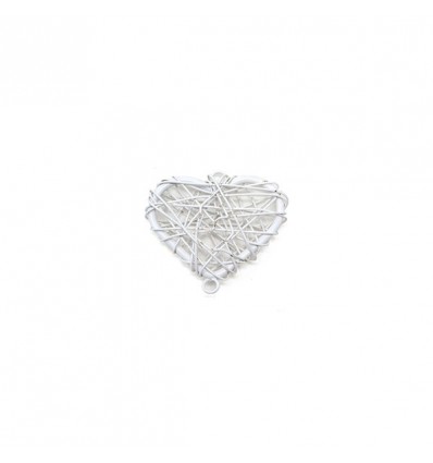 /B272M-01 Conf. 12pz cuore intreccio metall. 3x2,5 BIANCO