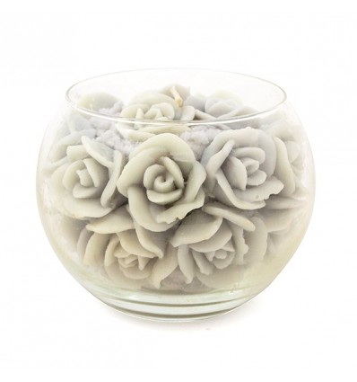 /MDRG0090-GR Vaso sfera d.13x12,5h cand.rose c/scat. GRIGIO