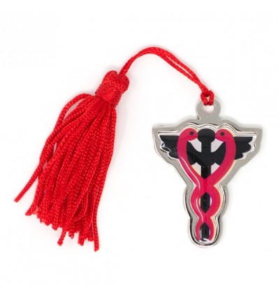 /MZ 1417/N Pendente CADUCEO c/nappa ROSSA laurea