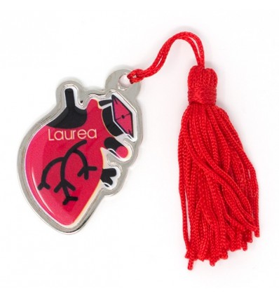 /MZ 1445/N Pendente CUORE (organo) c/nappa ROSSA laurea