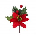 CK9063 Mazzetto stella natale c/foglie e bacche ROSSO