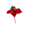 CK8508 Pick stella Natale c/foglia vell. ROSSO