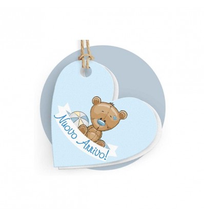 FFTAG0064 Tag dpp cuore 6,5x3 orsetto CIELO (conf.240pz)