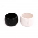 /TJN0333 Vaso faccia 13x9h ceramica 2 col (bianco+nero)