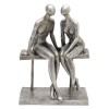 OR 1996 Statua coppia su panchina 19x10x26h poliresina silver