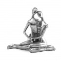 OR 2060 Statua coppia seduta 28,5x26x15,5h poliresina silver