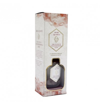 FR 1511 Profumatore 100ml con pietre QUARZO ROSA (rose e eucalipto)